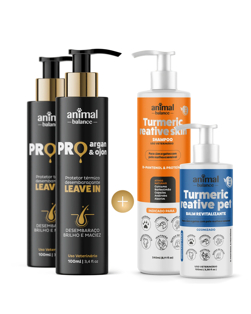02 Pro Argan e Ojon + 01 Shampoo e 01 Balm Turmeric Reative