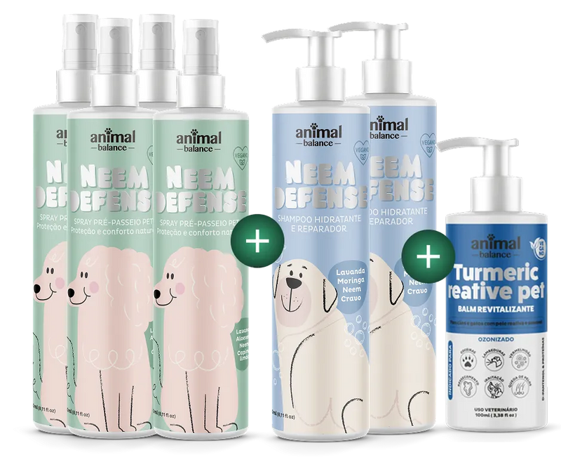 4 Spray Neem Defense + 2 Shampoo Neem Defense + 1 Balm Reparador