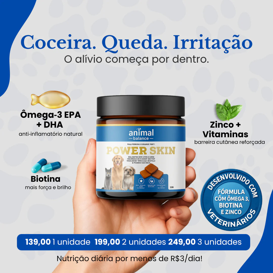 Power Skin - Pelo & Derme - Suplemento em Flexbites Palatáveis - 250g
