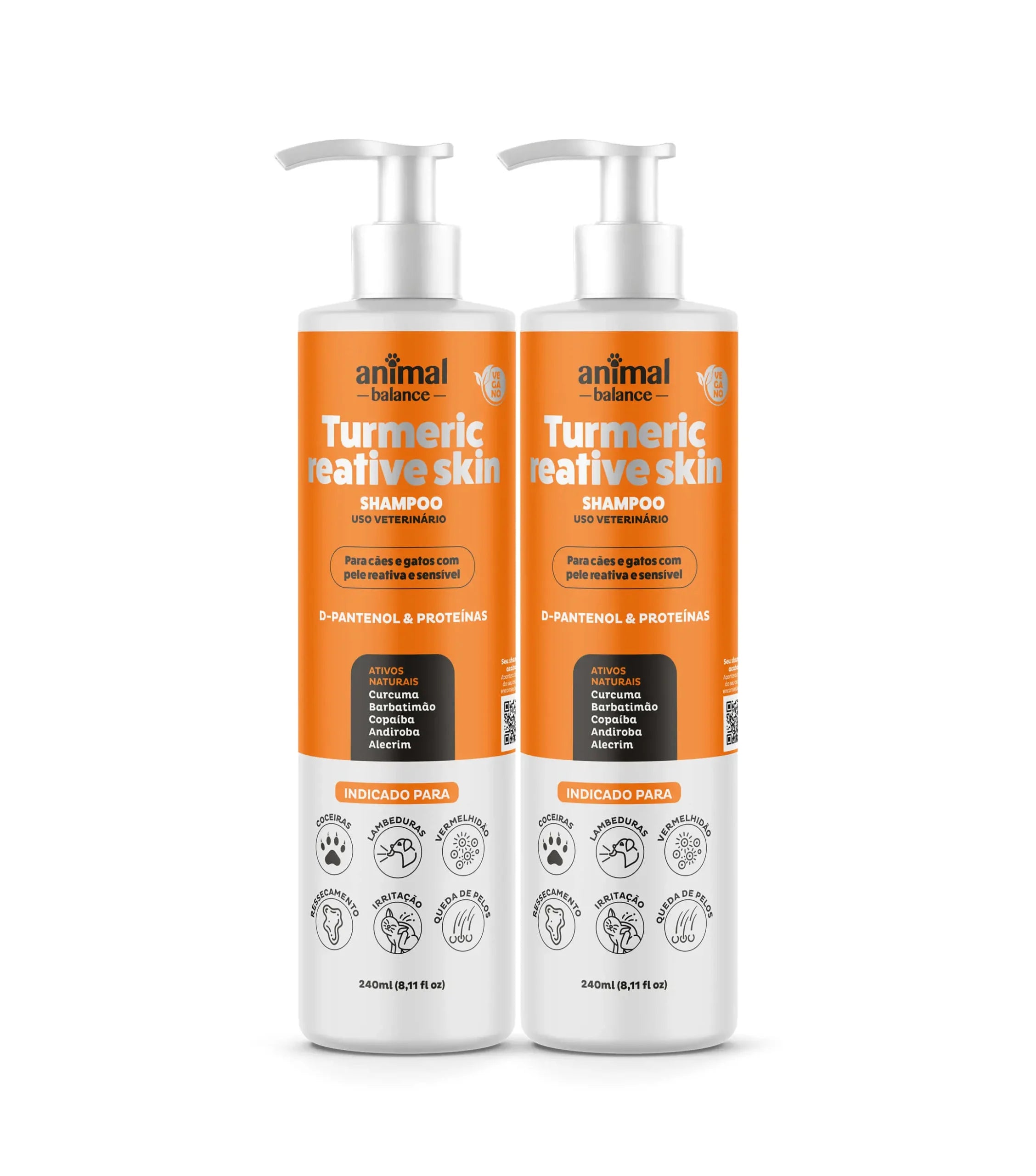 2 Und Shampoo Pet - Cúrcuma Reative Skin - 240ml